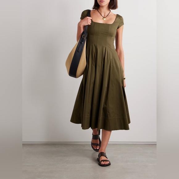 STAUD Dresses & Skirts - NWT Staud Wells Dress in Olive